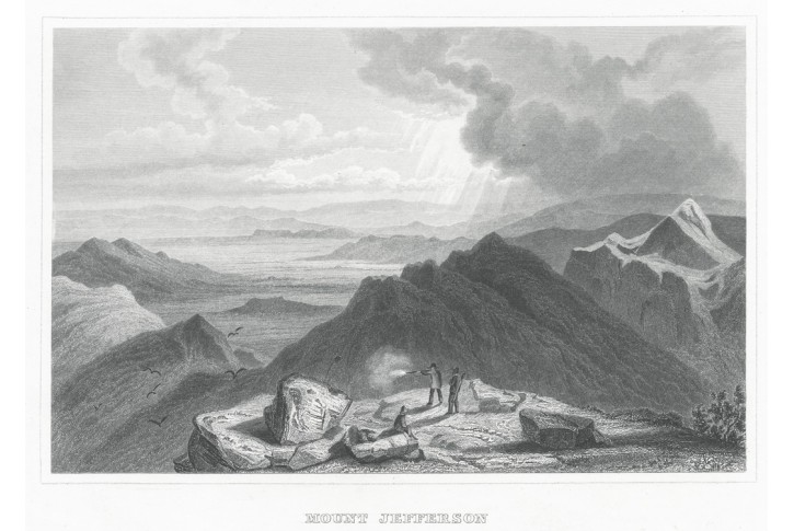 Mount Jefferson, Meyer, oceloryt, (1850)