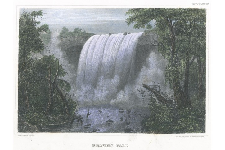 Browns Fall, Meyer, kolor. oceloryt, (1850)