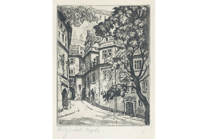 Praha Valdštejnská, Souček, lept , 1930