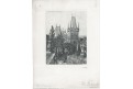 Praha Mostecká věž,  G. Maran, lept , (1940)
