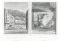 Karlovy Vary vřídlo, Lange, oceloryt, 1842