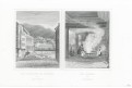 Karlovy Vary vřídlo, Lange, oceloryt, 1842
