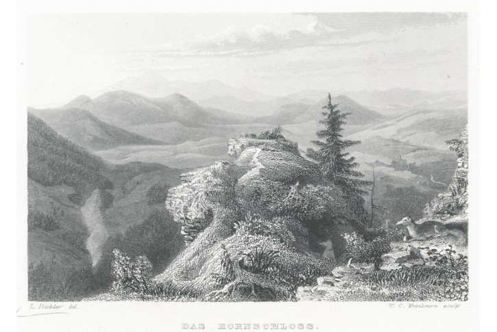 Rogowiec - Hornschloss, kolor. oceloryt, 1841
