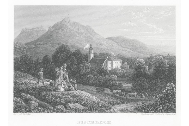 Karpniky - Fischbach, Herloss, oceloryt, 1841
