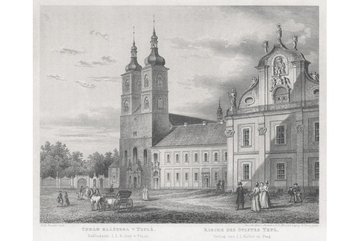 Teplá klášter, Mikovec, oceloryt 1860