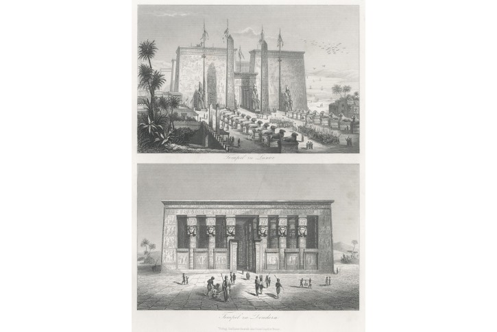 Luxor Dendera, Lloyd, oceloryt, 1850