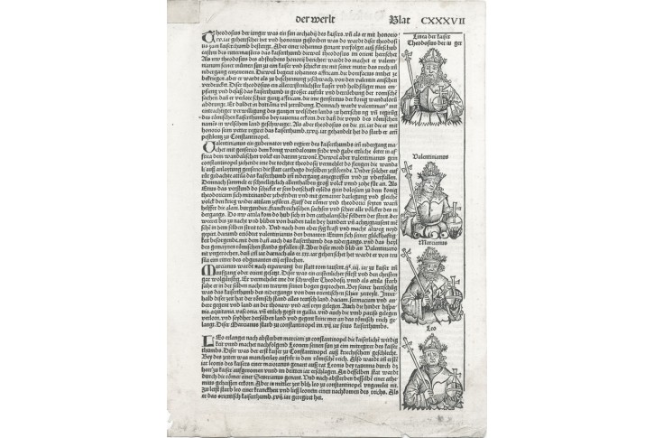 Císařové. Schedel, dřevořez 1493