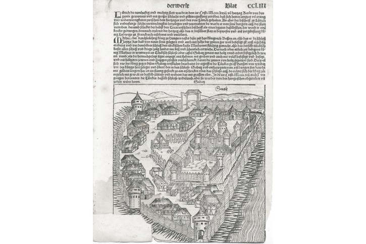 Sabac/ Szabasc - papežové, Schedel, dřevořez 1493