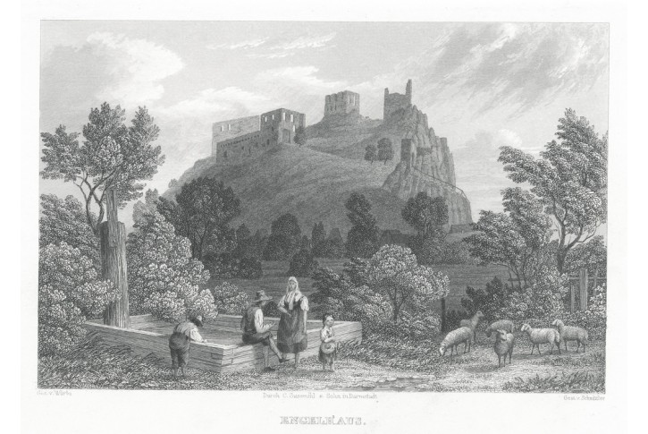 Andělská Hora, Gerle, oceloryt, 1842