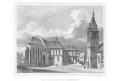 Chomutov radnice , Lange, oceloryt, 1842