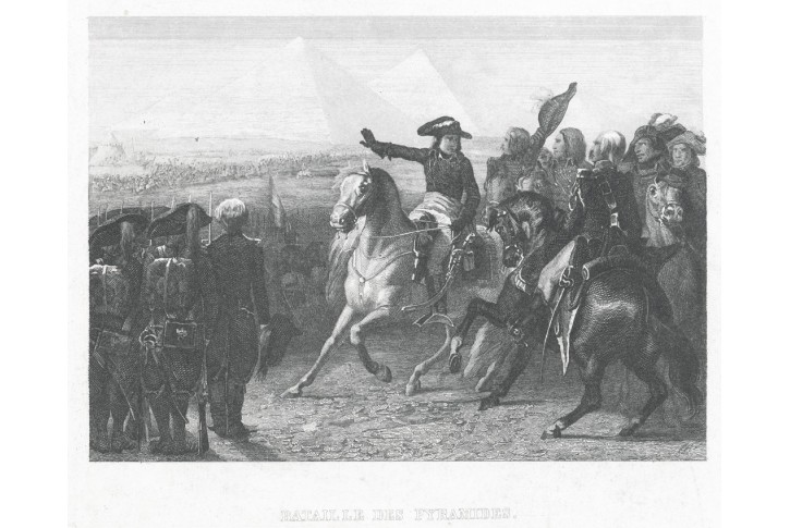 Napoleon pyramidy, oceloryt, (1850)