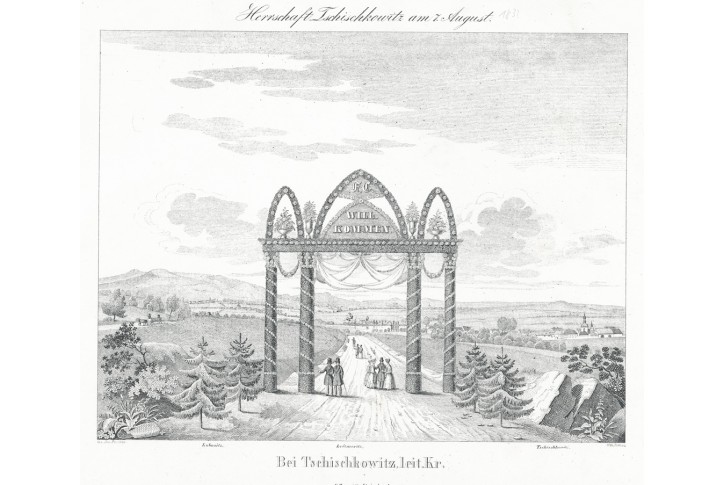 Čížkovice, Glasser, litografie, 1836