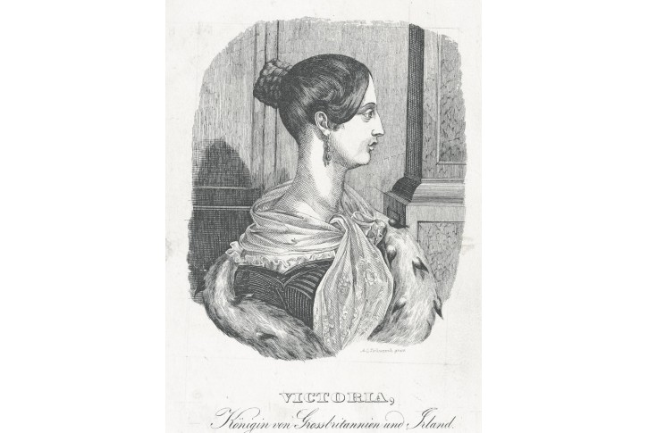 Viktorie britská, Medau,  litografie, 1841