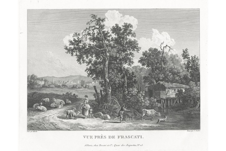 Návrat z pastvy, Couche,  mědiryt, 1800