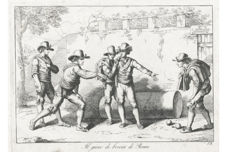 Hra koulemi Řím, Pinelli B., lept, 1815