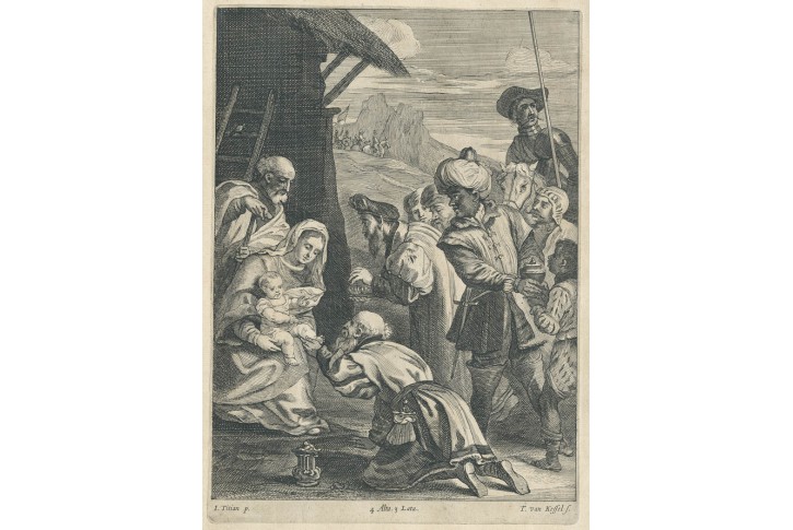 Klanění tří králů, Kessel, mědiryt, 1673