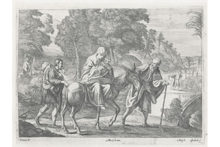 Utěk do Egypta, Kessel, mědiryt, 1673