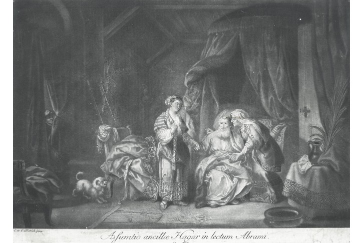 Abraham a Hagar, DIETRICH, akvatinta, 1770