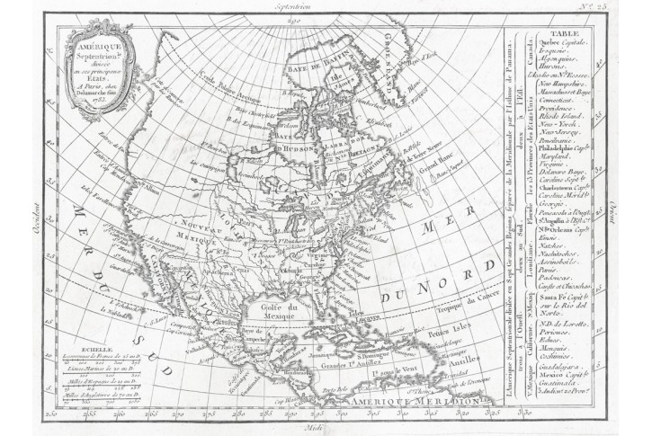  Delamarche : Amerique, mědiryt 1783