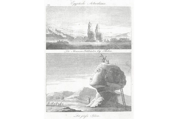 Sfinga Theby, André, mědiryt, 1820