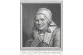 Stařena s tulipánem,  Wille, mědiryt, 1774