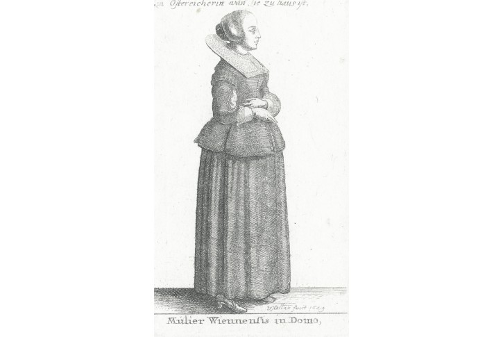 Hollar V.: Mulier Wiennensis, mědiryt, 1649