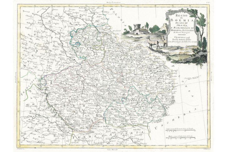 Zatta A.: Bohemia Ducato di Silesia, mědiryt, 1799