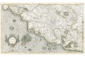 Mercator - Hondius, Toskana, kolor. mědiryt, 1623