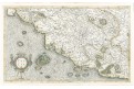 Mercator - Hondius, Toskana, kolor. mědiryt, 1623