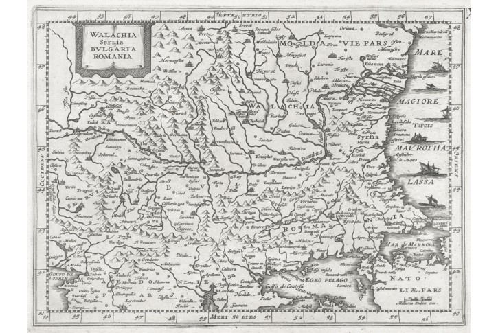 WALACHIA, SERVIA, Janssonius, mědiryt, (1640)