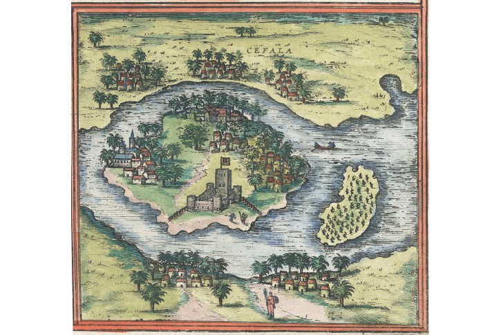 Cefala, Braun Hogenberg., kolor. mědiryt, 1635