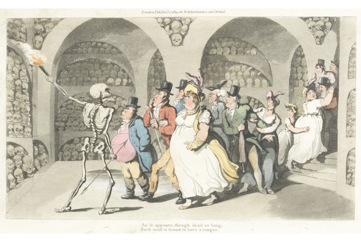  Tanec smrti, Rowlandson, akvatintat, 1815