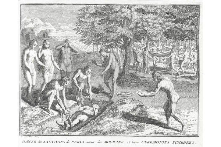 Pohřbívání Venezuela, Picard, mědiryt, 1723