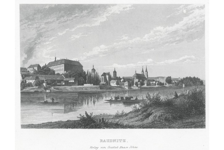 Roudnice , Haase, oceloryt, 1840