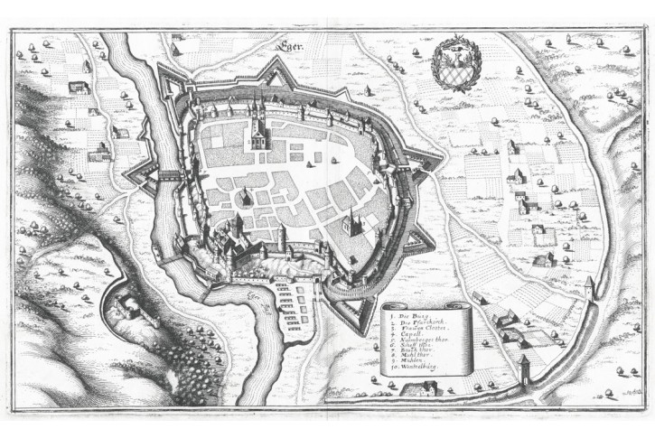 Cheb, Merian, mědiryt, 1650