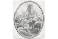 Don Quijote a mlýny, Samer,, mědiryt, 1840