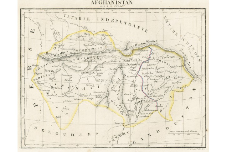 Afghanistan, Perrot, litografie, 1834