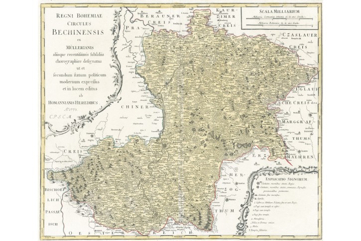 Homann dědic.: Bechyňský kraj, mědiryt, 1773