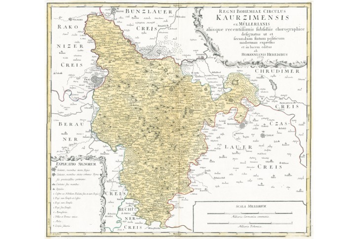 Homann dědic. : Kouřimský kraj, mědiryt, 1773