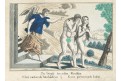 Adam a Eva vyhnání z ráje, kolor. mědiryt, (1820)
