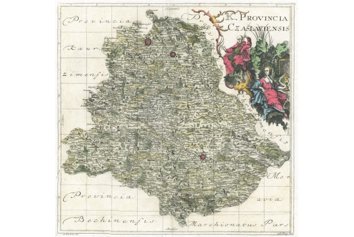Erber, Čáslavský kraj, kolor. mědiryt, 1760