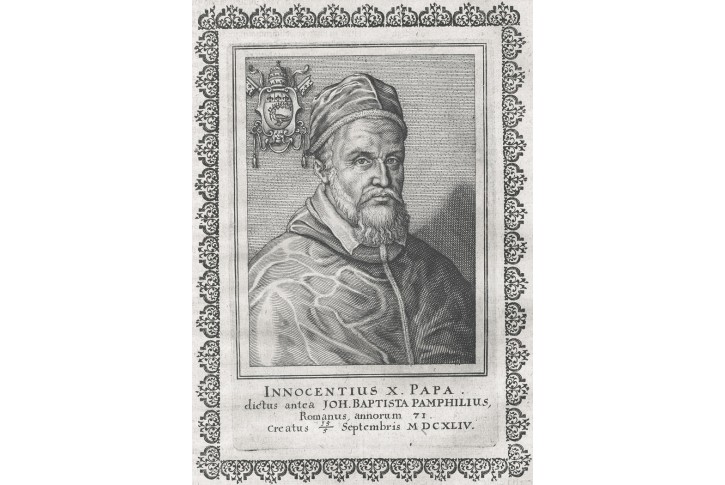 Innocenc X., Merian,  mědiryt 1651