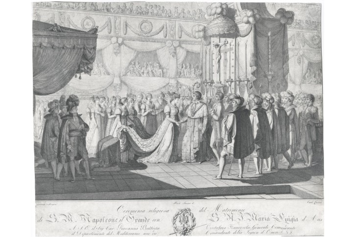 Napoleon ženitba, Lasinio,  mědiryt, 1811