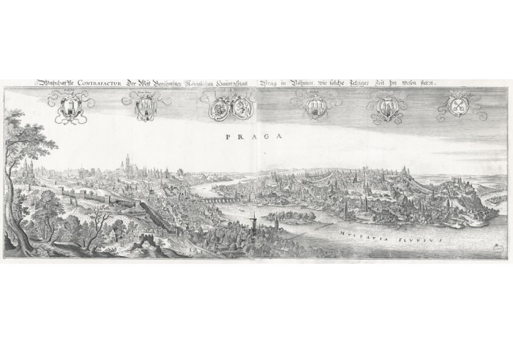 Praha, Gottfried, mědiryt, 1649