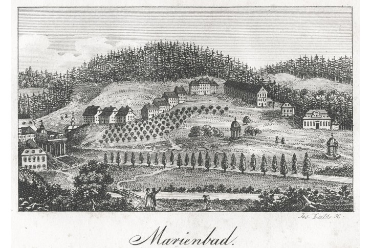 Mariánské Lázně, Gerle, mědiryt, 1823