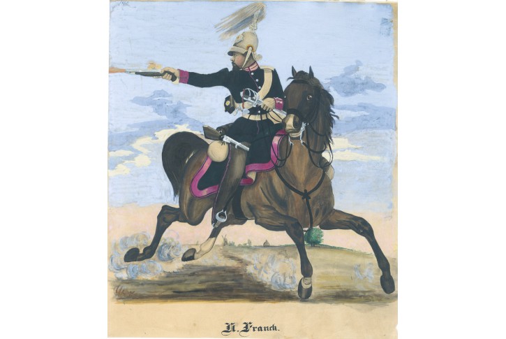 Prusko kavalerie, Franck, kresba,  (1860)