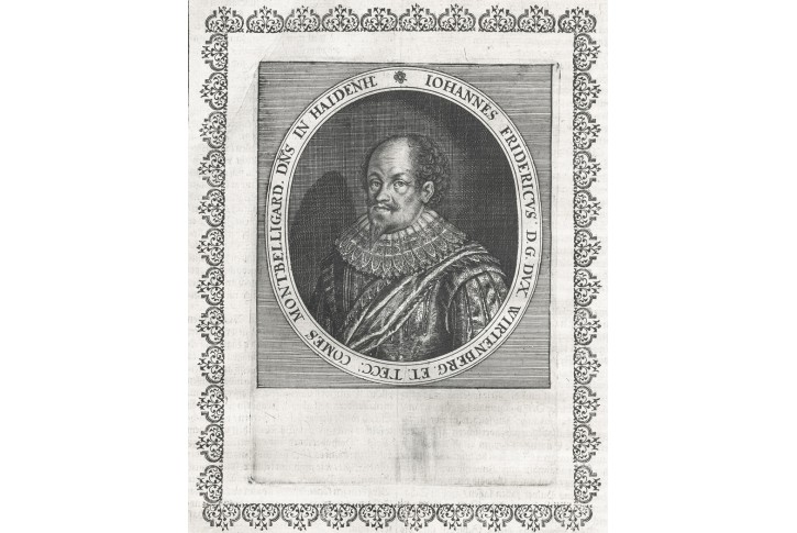 Johann Friedr. (Württemberg), Merian, mědiryt 1643