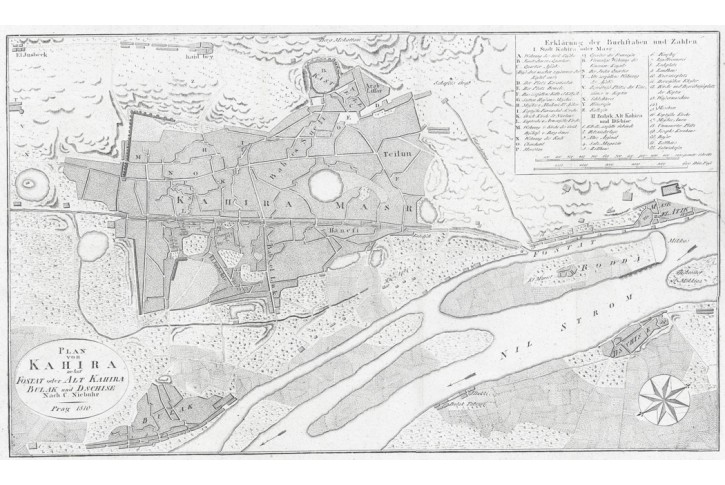 Kahira plán, André, mědiryt, 1820