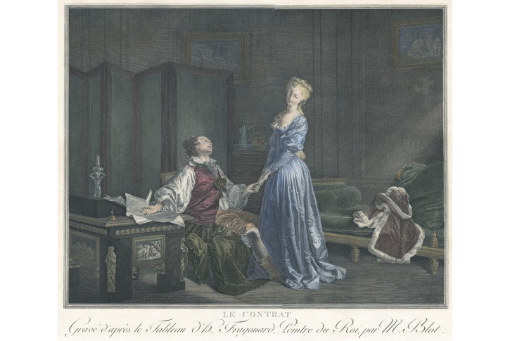 Fragonard - Bloi, Verrou,  kolor. mědiryt, 1792