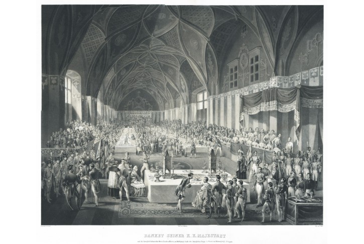 Korunovace Ferdinada I. Hostina,  litografie, 1836